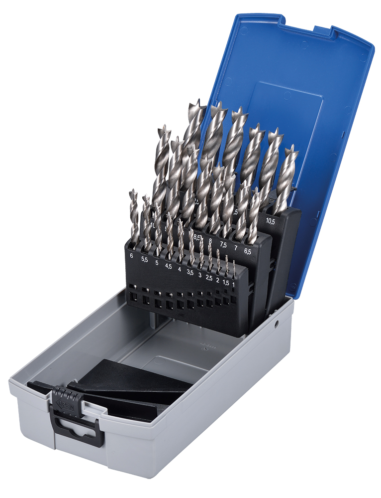 HOLZBOHRERSATZ 1-13MM HSS / D-25GSH GESCHLIFFEN IN KUNSTSTOFBOX