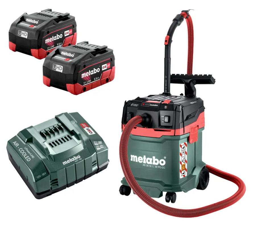 Akku-Sauger AS 36-18 L 30 PC CC + Basis Set 2 x 5.5 Ah Lihd