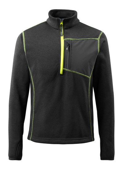 Pulli Reims mit kurzem Reissverschluss Gr. L  Schwarz  MASCOT