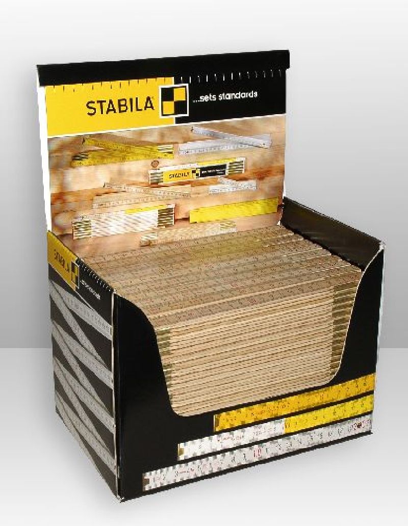 Holz - Gliedermassstab Display mit 50 St Länge m: 2.0, Glieder: 10