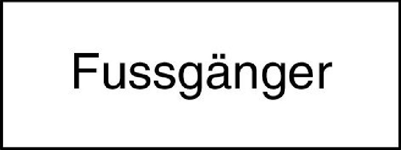 10.028 Zusatztafel EG Grösse cm: 50/20, Text: Fussgänger