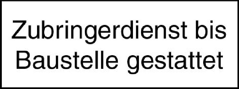 10.111 Zusatztafel EG Grösse cm: 50/20, Text: Zubringerdienst