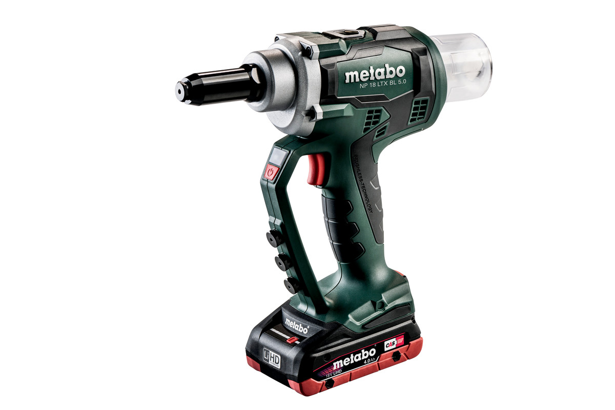 Metabo NP 18 LTX BL5.0 AKKU BLINDNIETER Inkl. 2 Akku 4.0 Ah + Ladegerät
