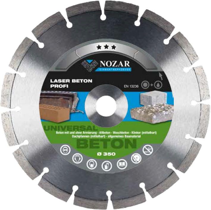 Nozar Dia-Scheibe Laser Beton Profi 400 Bohr. 25.4mm, Beton, Beton arm., Univers