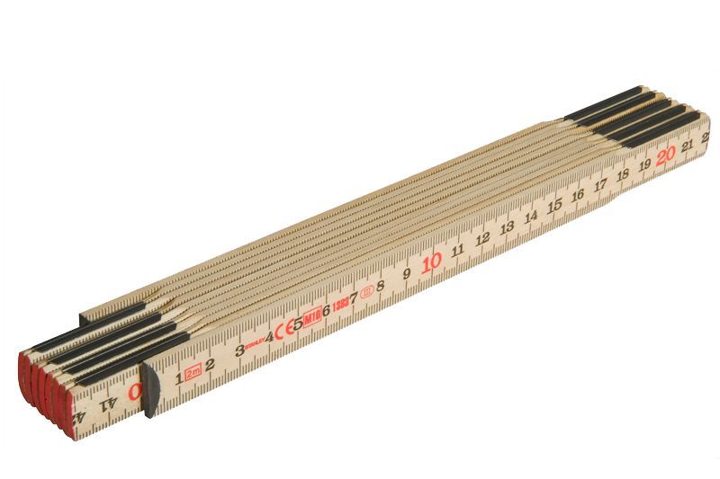 Holz - Gliedermassstab Länge: 2 m, Glieder: 10