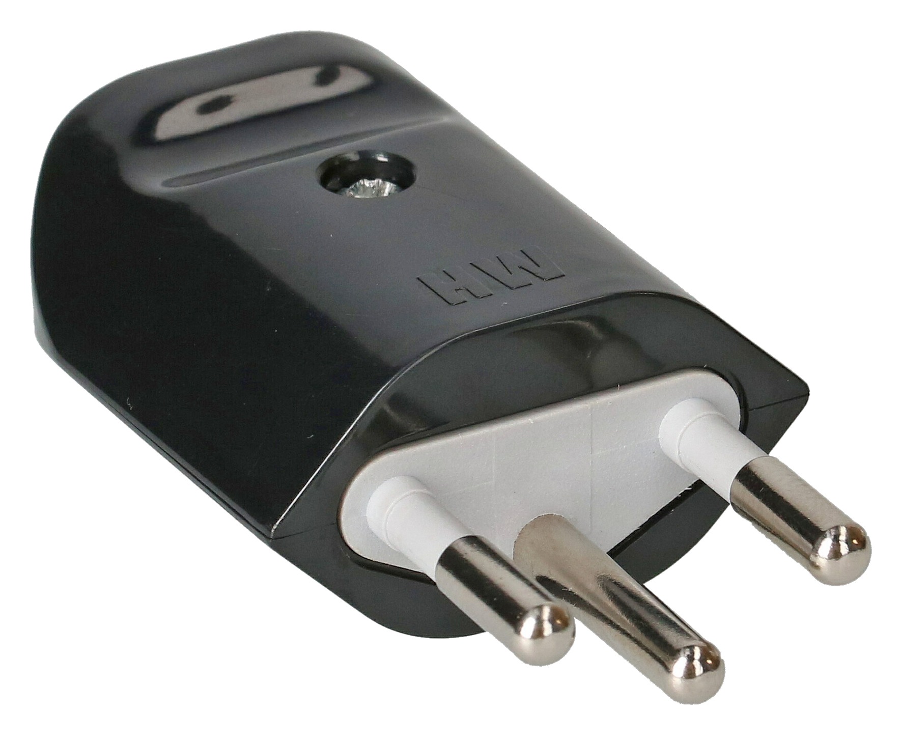 Stecker T12 schwarz Kunststoff 250V, 10A