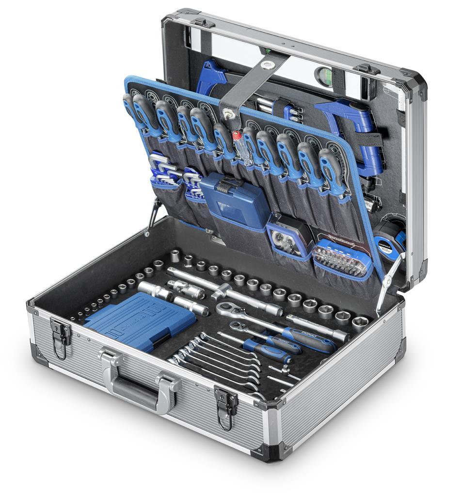 Werkzeugkoffer Alu ASPHALT 244 Tlg. mit 1/4" + 1/2"            AKTION