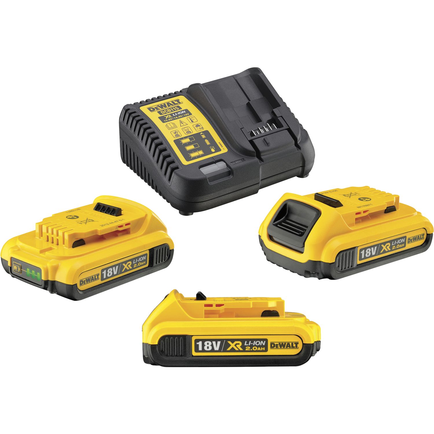 Akku Set 18V  DEWALT DCB115D3-QW 2.0Ah 3 X 18V/2Ah + DCB 115