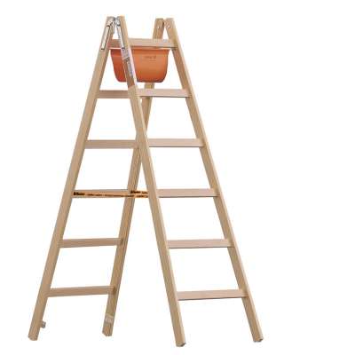 Holz Sprossenstehleiter  LAYHER 1038 2x14 Sprossen, 4.10m