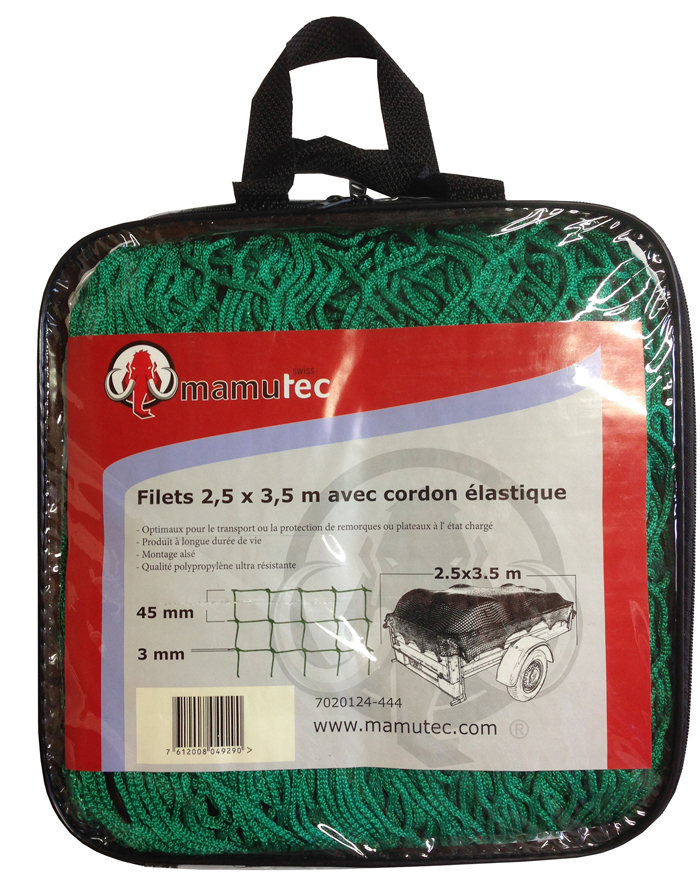 Ladungssicherungs-Netz PE 2.5x3.5m Maschenweite 45x45mm grün