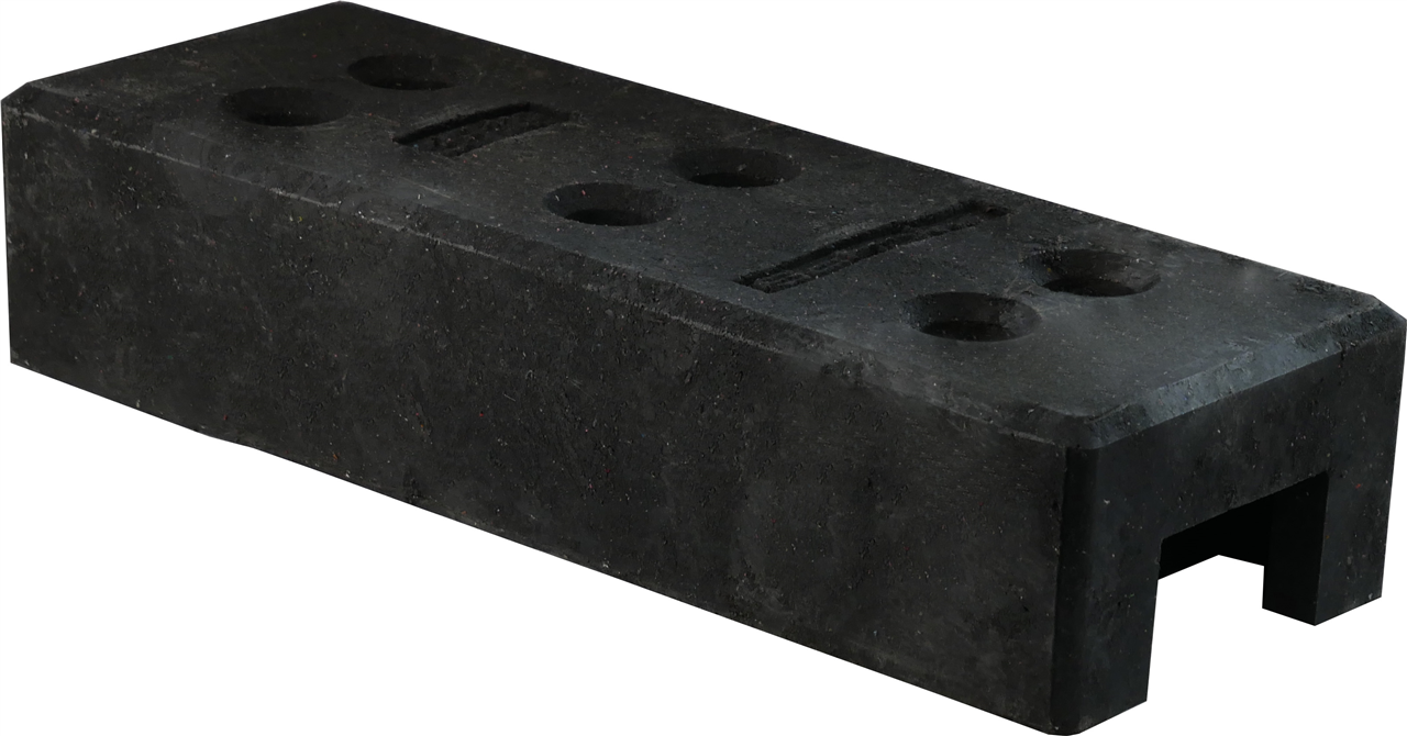 Bauzaunfuß aus Kunststoffrecycling - 24 6 Löchern, 250x700x145mm