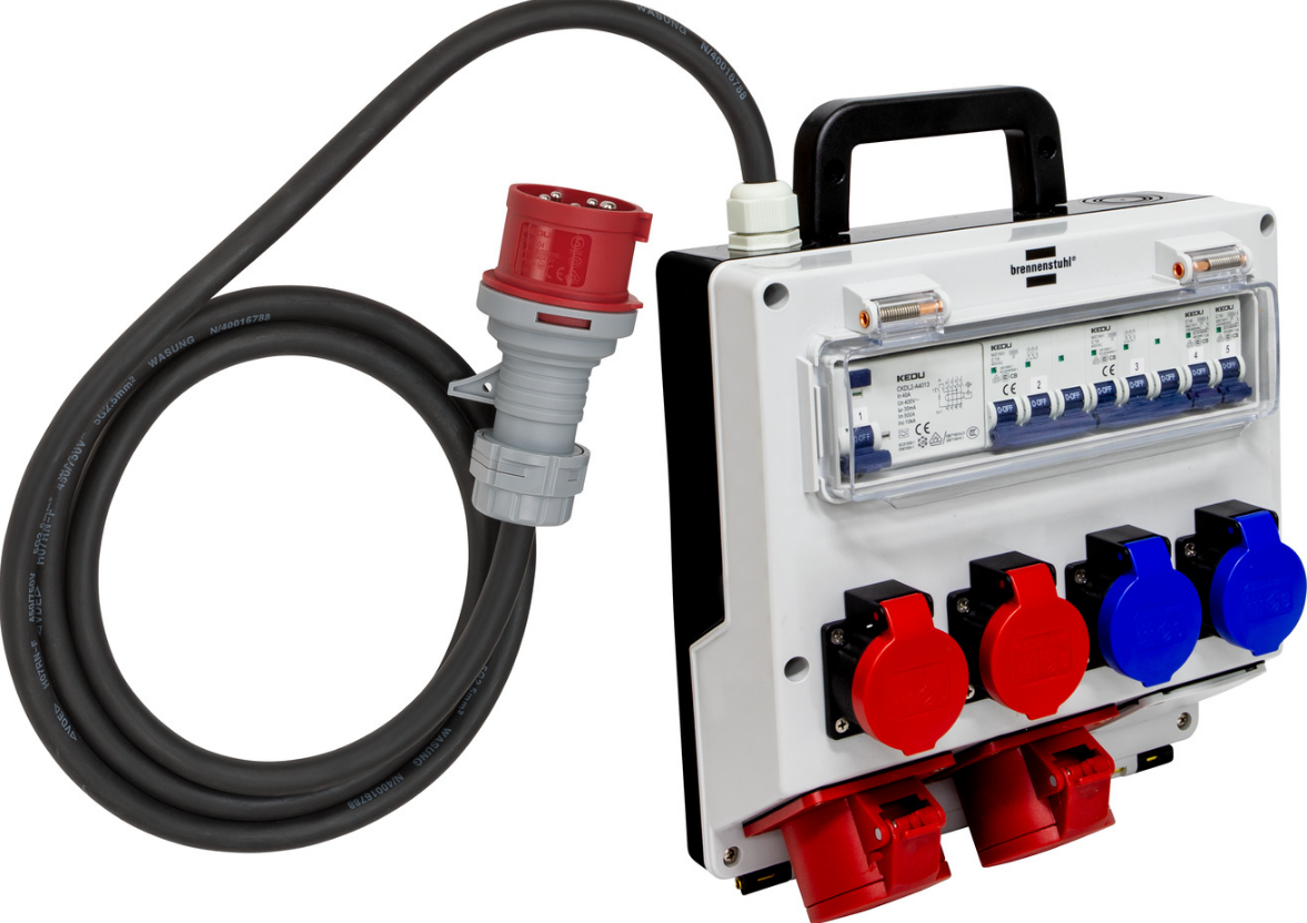 Wand Stromverteiler 400 Volt 16A IP55 2xCEE16A / 2xT23/ 2xT25