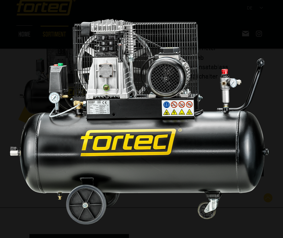 FORTEC FT-AIR-100/500 Druckluft-Kompress 400V / 3 kW, Tank 100 L, 500 lt/min