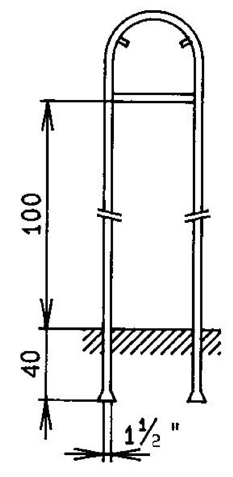 Rohrbogenständer für rundes Signal Grösse cm: 40, Standrohr: 1 1/2 x 140 cm