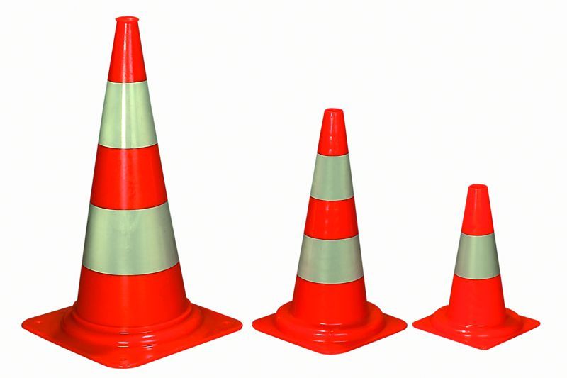 Verkehrskegel Import, Reflex Höhe cm: 31, Fuss cm: 24/24