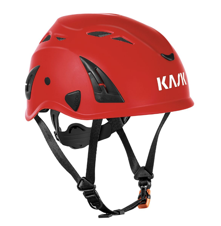 Schutzhelme KASK SUPERPLASMA AQ rot mit 4-Punkt-Kinnriemen, Drehverschluss