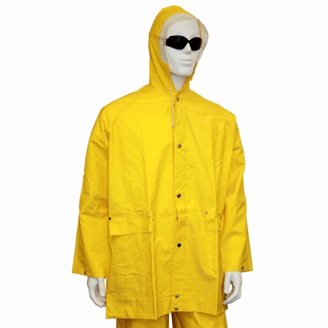 Regenjacke mit Kaputze PVC gelb Gr.L
