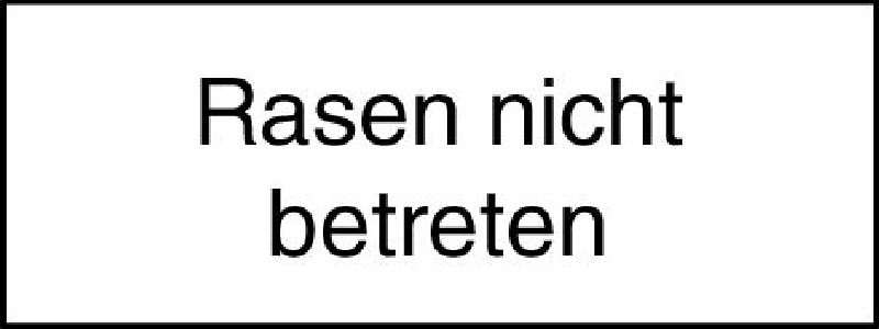 10.080 Zusatztafel EG Grösse cm: 40/15, Text: Rasen nicht betr