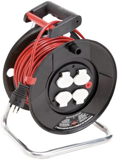 Kabelrolle Kunststoff 25 m TD-Kabel 3 x 1,5      4 Steckdosen  IP20