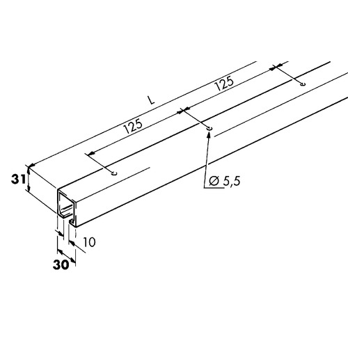 .LAUFSCHIENE 150 CM ALU