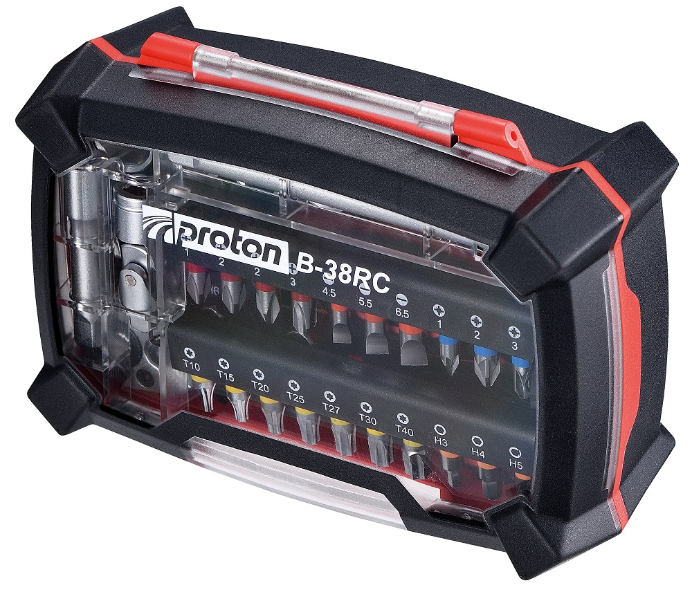 PROTON B-38RC Stecknuss-Satz 5-14mm Knarre, Stecknüssen, Bits,  38-teilig