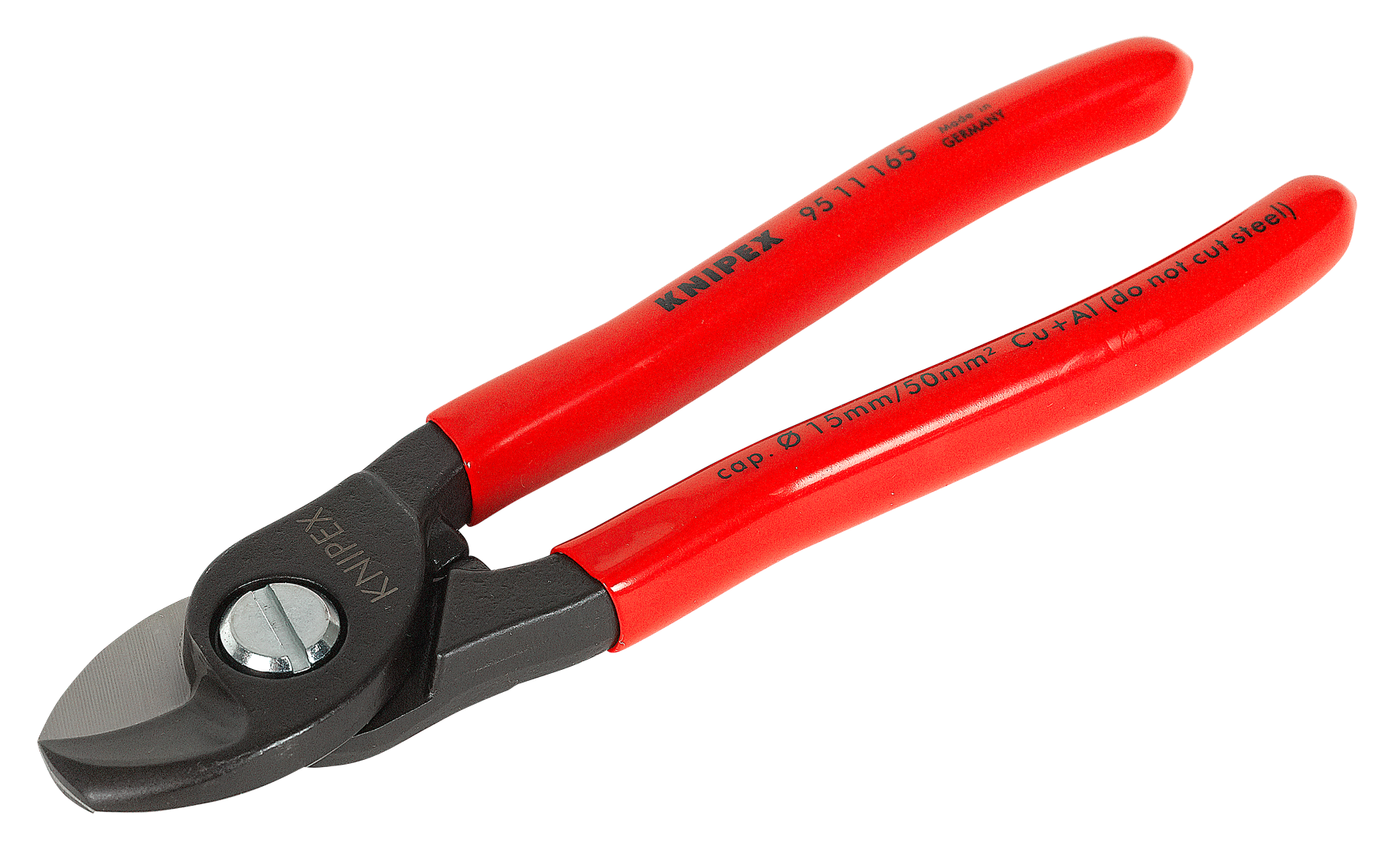 KABELSCHERE  KNIPEX 9511 - 165mm Kapazität  15mm/50mm2  Cu-Al