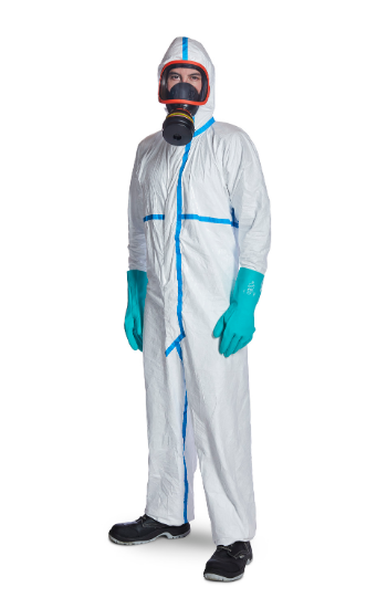 Einwegoverall TYVEK 600 Classic-Plus Gr. weiss, mit blau überklebten Nähten