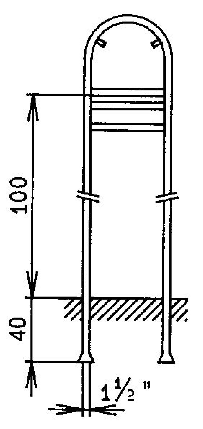 Rohrbogenständer für rundes Signal Grösse cm: 40, Grösse Beitafel cm: 40/20