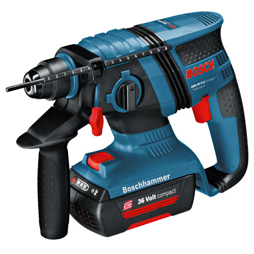 AKKU-BOHRHAMMER BOSCH GBH 36V-LI KOMPACT mit L-Boxx  / 3 AKKU 1.3Ah