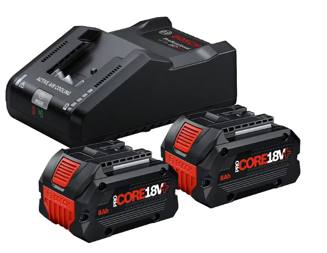 18 V-LI ProCORE + Starterset BOSCH 2 Akku 8,0Ah, Ladegerät GAL 18V-160C