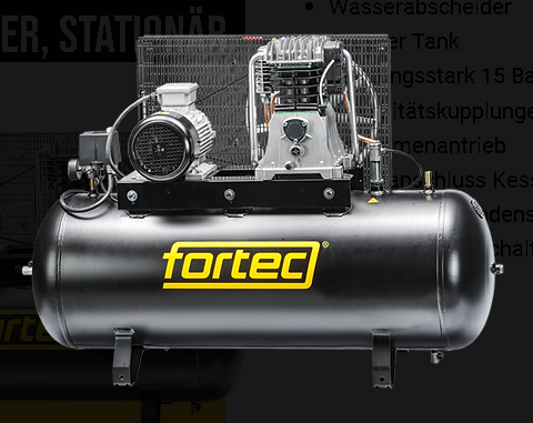 FORTEC FT-AIR-200/440-MC Druckluft-Kompr 4000V, Tank 200 L, 440 lt/min