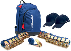 Set mit 20 Spanset-Umreifungsgurten 25mm/5m / 1000 kg im Rucksack