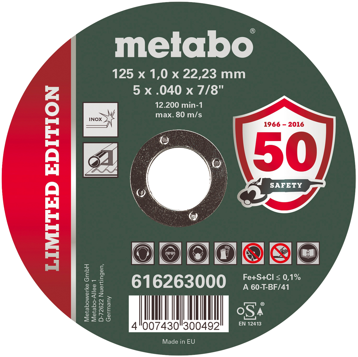 Metabo Trennscheibe 125x1.0mm Stahl,Inox