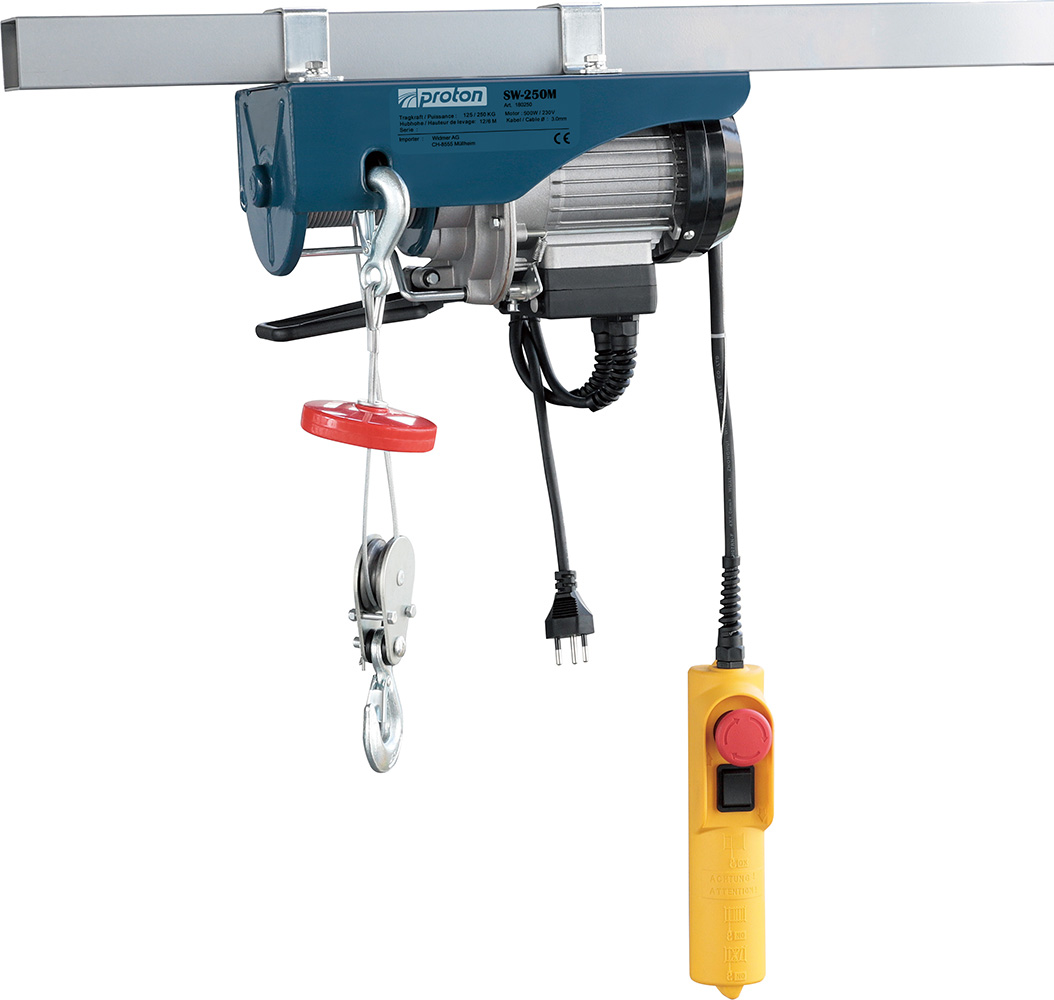 PROTON SW-250M Elektro-Seilwinde 230V , Last Max. 250Kg ,Seillänge 12m