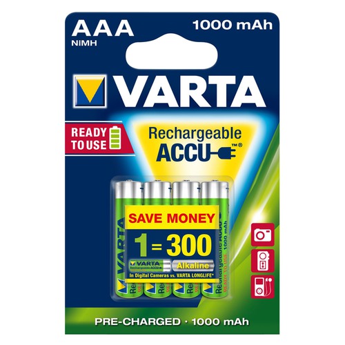 Batterien Akku AAA 4Stk. 1000mAh, 4Stk.