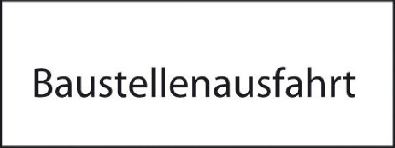 10.030 Zusatztafel EG Grösse cm: 50/20, Text: Baustellenausfah