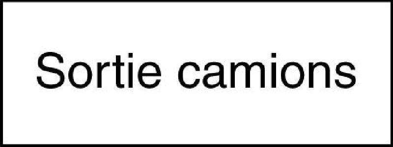 10.273 Zusatztafel EG Grösse cm: 50/20, Text: Sortie camions