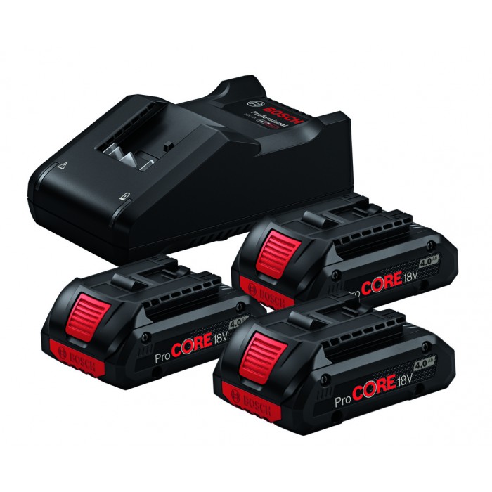 18 V-LI Procore Starterset BOSCH 3 Akku 4,0Ah, Ladegerät GAL 18V-40