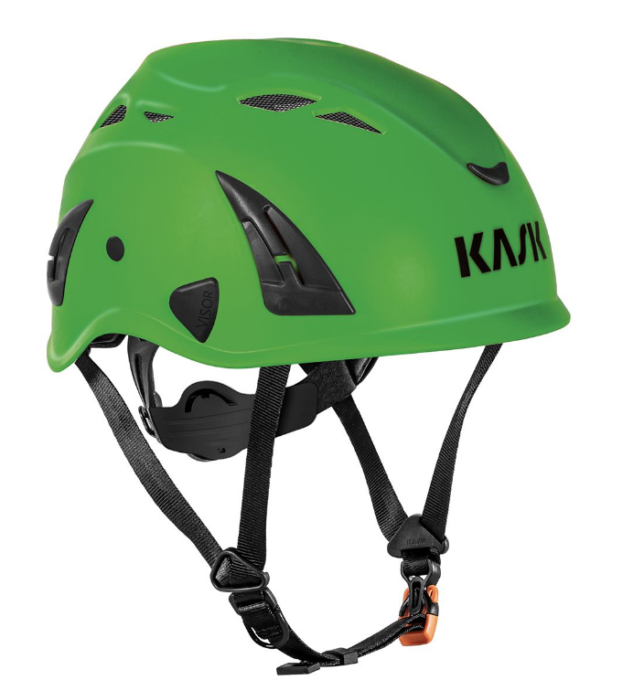 Schutzhelme KASK SUPERPLASMA AQ grün mit 4-Punkt-Kinnriemen, Drehverschluss