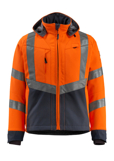 BLACKPOOL Soft-Shell Jacke EN 20471 Gr. L  Orange/schwarzblau