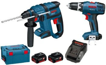 AKKU-BOHRHAMMER BOSCH GBH 18 V-EC + GSR 18-2-LI IM KOFFER / 2 AKKU 4.0Ah