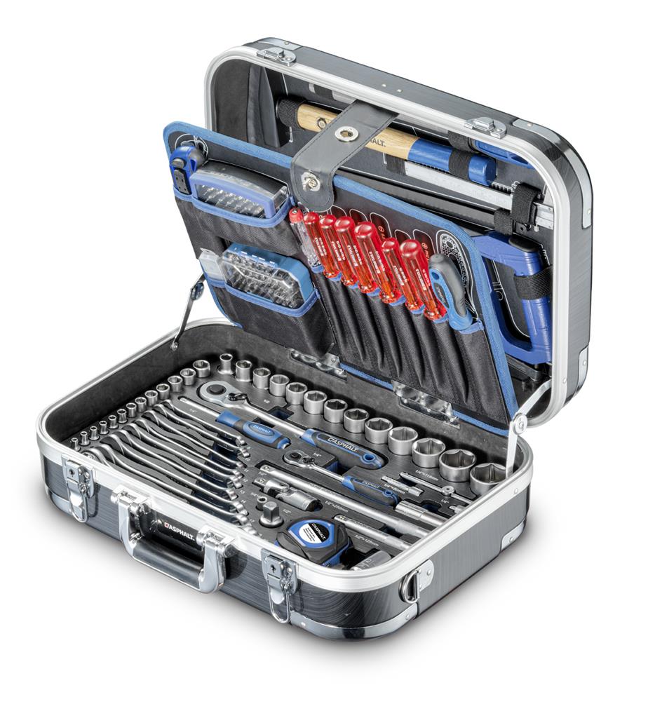 Schalenkoffer ABS ASPHALT 179 Tlg 1/4" + 1/2" / PB Schraubenzieher