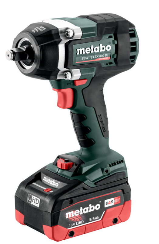 Akku-Schlagschrauber SSW 18 LTX 800 BL METABO + 3 Schlagnüssen, 2X5.5Ah
