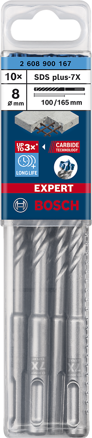 SDS-PLUS 7X BOHRER  8x100x165 -10 Stk BOSCH EXPERT