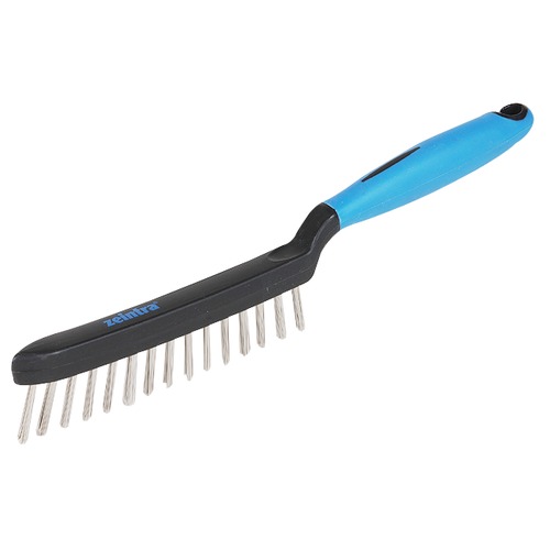 Drahtbürste rostfrei 1 R.0.3 Kunststoffk blau/schwarz Drahtbürste rostfrei 1Reihe