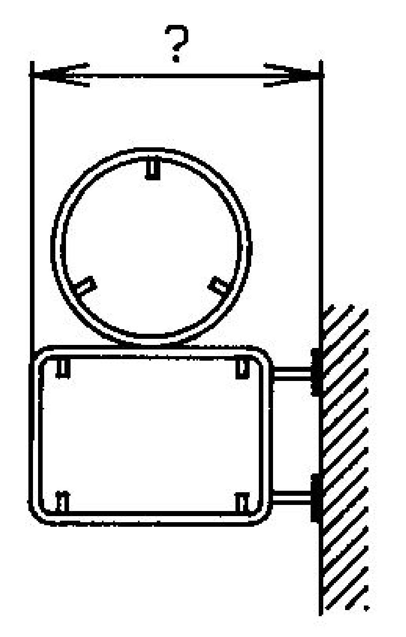 Rohrrahmen m.Wandplatte  f.rund+rechteck Grösse cm: Ø 60 + 85 x 60