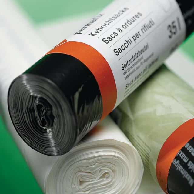 Kachelbild Kehrichtsäcke, Abfallsack-Halter
