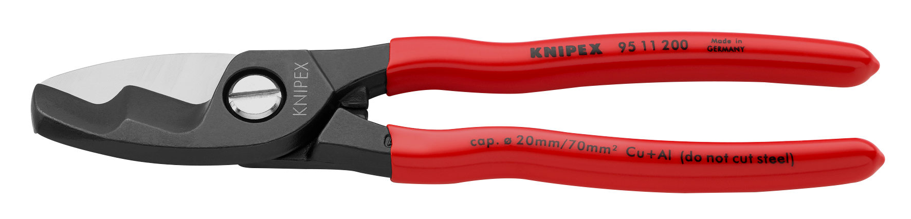 Kabelschere 200mm KNIPEX 9511-200 mit Doppelschneide ø 20 mm