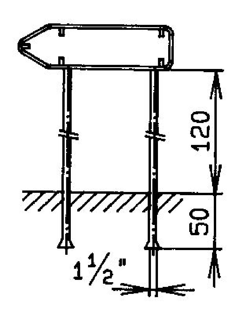 Ständer mit Rohrrahmen für Wegweiser Grösse cm: 130/25, Standrohr: 1,5 x 170