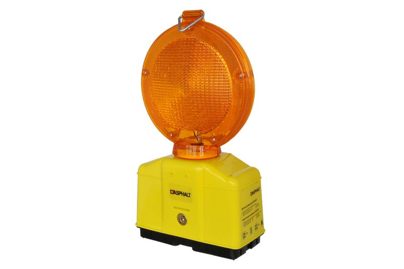 Baustellenlampe, 2-seitig, ASPHALT, mit Schlüssel, ohne Batterie